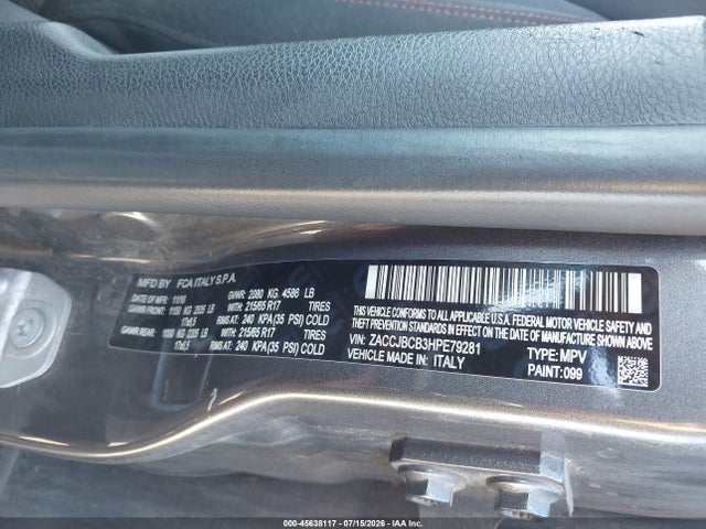 ZACCJBCB3HPE79281 Jeep Renegade Trailhawk