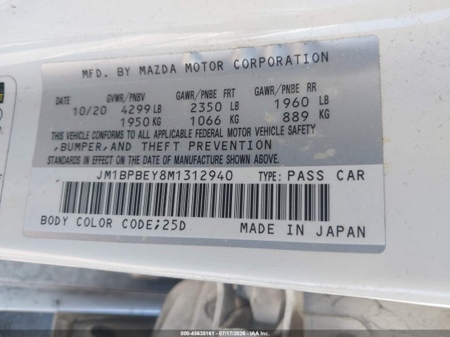JM1BPBEY8M1312940 Mazda Mazda3 2.5 Turbo Premium Plus