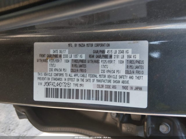 JM3KFACL4H0172151 Mazda Cx-5 Touring