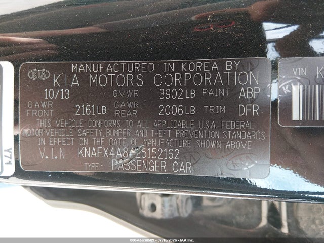 KNAFX4A84E5152162 KIA FORTE EX
