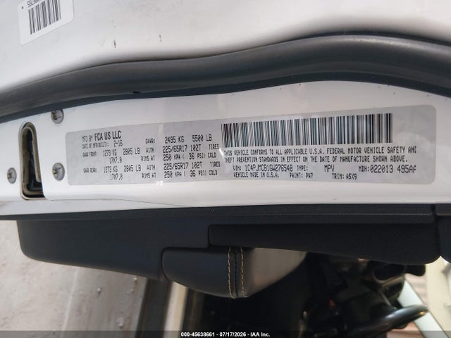 Aukcja sprzedaży 2016 Jeep Cherokee Latitude, vin: 1C4PJMCB1GW276548, numer aukcji: 45638661