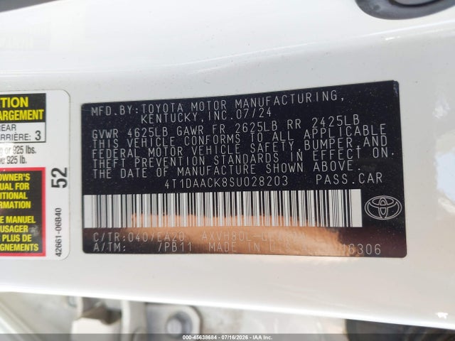 Toyota CAMRY SE 2025 4T1DAACK8SU028203 Image 9