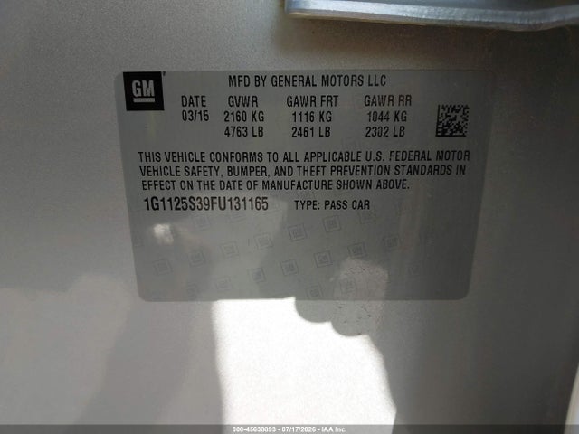 Chevrolet Impala 2lt 2015 1G1125S39FU131165 Image 9