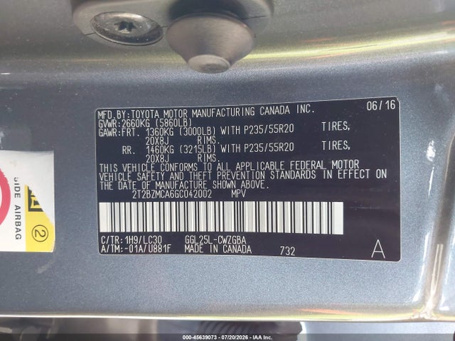2T2BZMCA6GC042002 Lexus Rx 350 F Sport