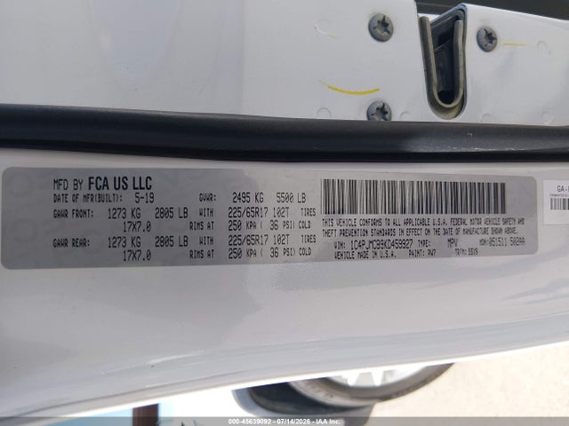 Jeep Cherokee Latitude 4x4 2019 1C4PJMCB9KD459927 Image 9