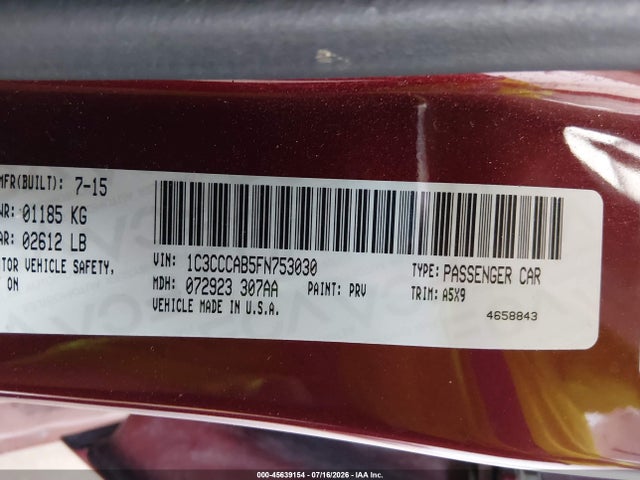 Chrysler 200 Limited 2015 1C3CCCAB5FN753030 Image 9