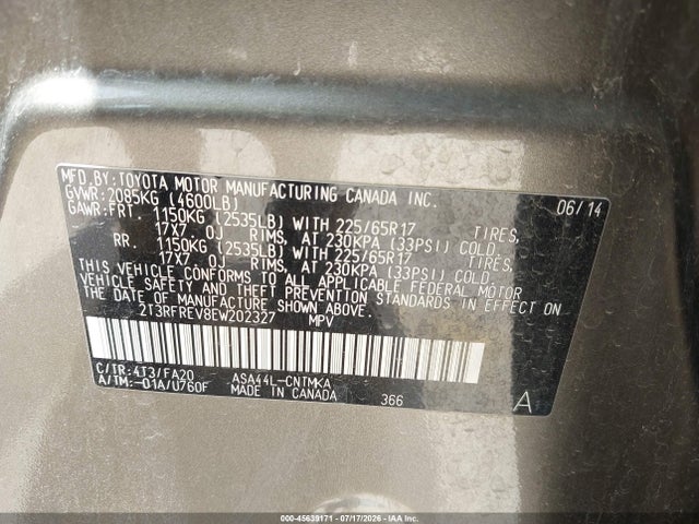Toyota Rav4 Xle 2014 2T3RFREV8EW202327 Image 9