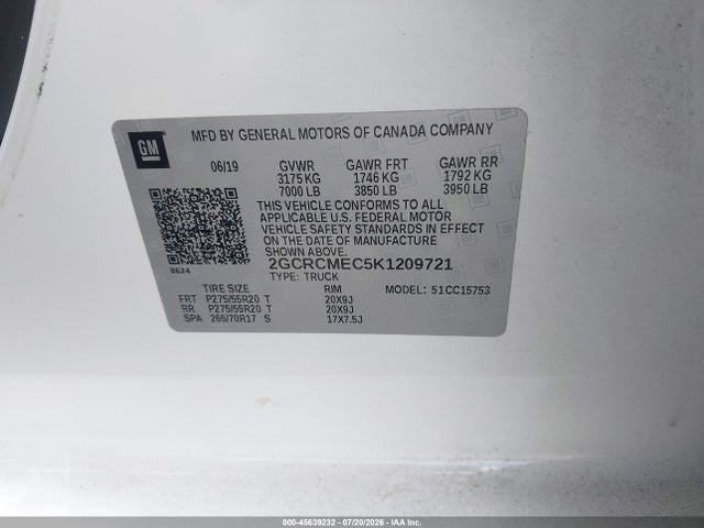 2GCRCMEC5K1209721 Chevrolet Silverado 1500 Ld Silverado Custom
