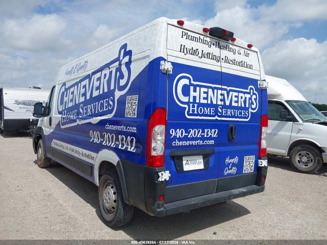 Продажа на аукционе авто 2023 Ram Promaster 2500 High Roof 159 Wb, vin: 3C6LRVDG2PE579086, номер лота: 45639384