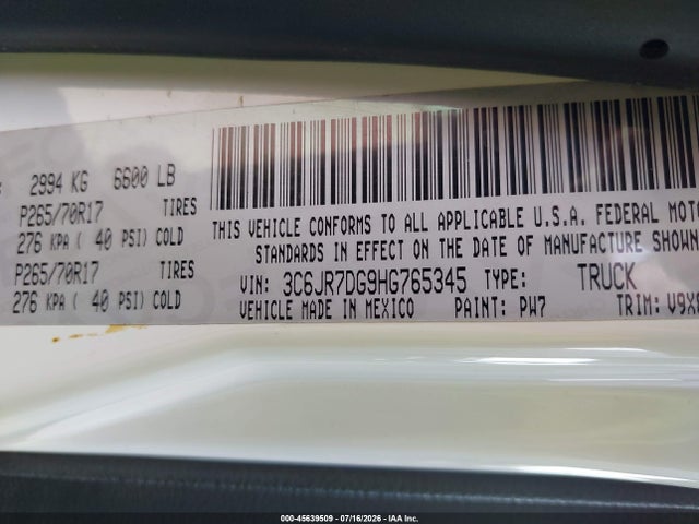 RAM 1500 2017 3C6JR7DG9HG765345 Image 9