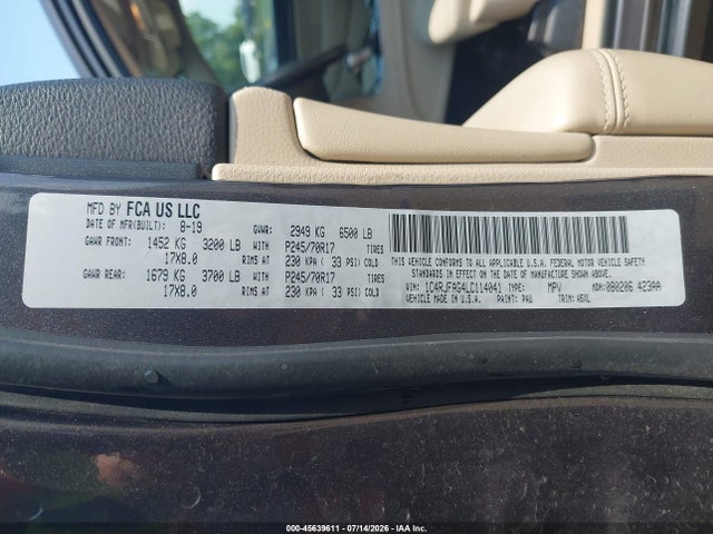Aukcja sprzedaży 2020 Jeep Grand Cherokee Laredo E 4x4, vin: 1C4RJFAG4LC114041, numer aukcji: 45639611