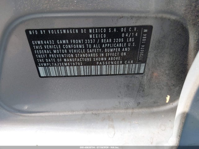 3VWPL7AJ3EM619702 Volkswagen Jetta Sportwagen 2.0l Tdi