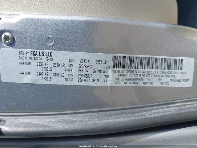 Dodge Grand Caravan Se 2019 2C4RDGBG5KR704301 Image 9