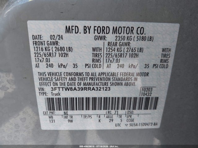 Ford Maverick Xl 2024 3FTTW8A39RRA32123 Image 9