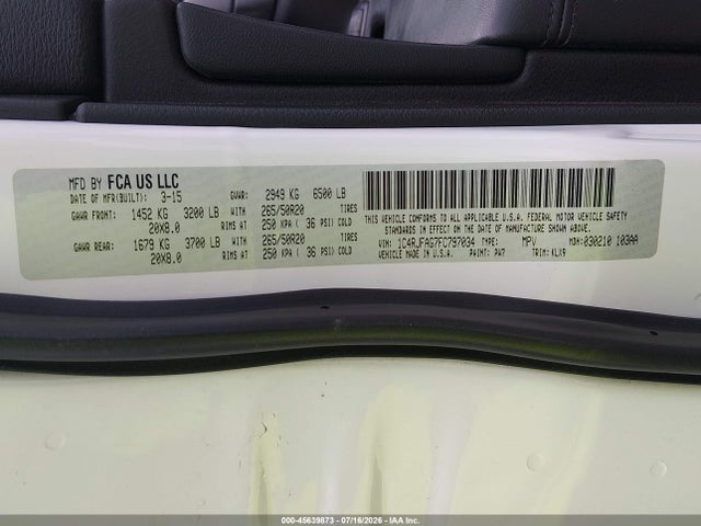 1C4RJFAG7FC797034 Jeep Grand Cherokee Altitude
