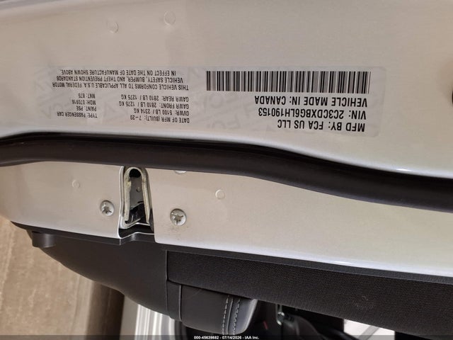 45639882 :رقم المزاد ، 2C3CDXBG6LH190153 vin ، 2020 Dodge Charger Sxt Rwd مزاد بيع