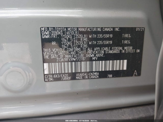 Toyota Rav4 Xle Premium 2021 2T3A1RFVXMW172787 Image 9