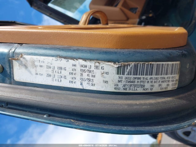Auction sale of the 1995 Jeep Wrangler / Yj S/rio Grande, vin: 1J4FY19P7SP237890, lot number: 45640016