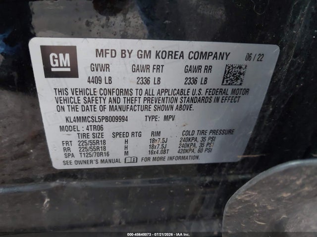 Aukcja sprzedaży 2023 Buick Encore Gx Preferred Awd, vin: KL4MMCSL5PB009994, numer aukcji: 45640073