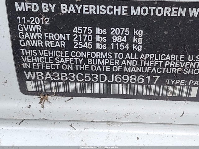 Auction sale of the 2013 Bmw 328i Xdrive, vin: WBA3B3C53DJ698617, lot number: 45640141