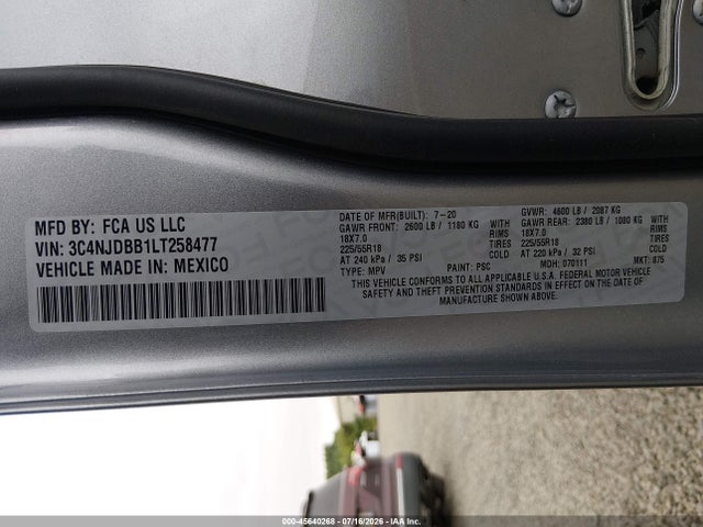 Jeep Compass Altitude 4x4 2020 3C4NJDBB1LT258477 Image 9