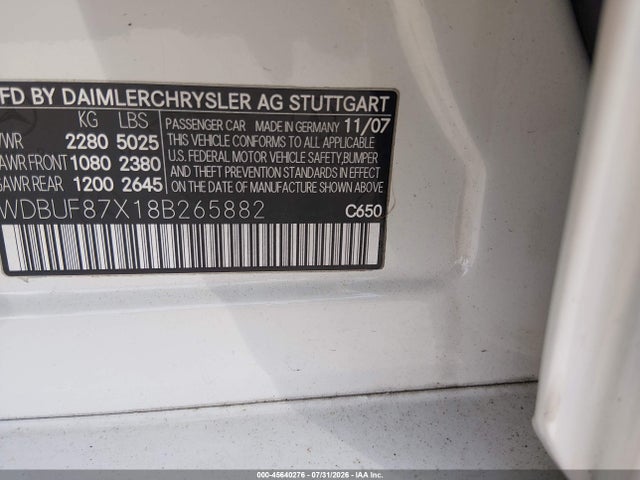 Продажа на аукционе авто 2008 Mercedes-benz E 350 4matic, vin: WDBUF87X18B265882, номер лота: 45640276