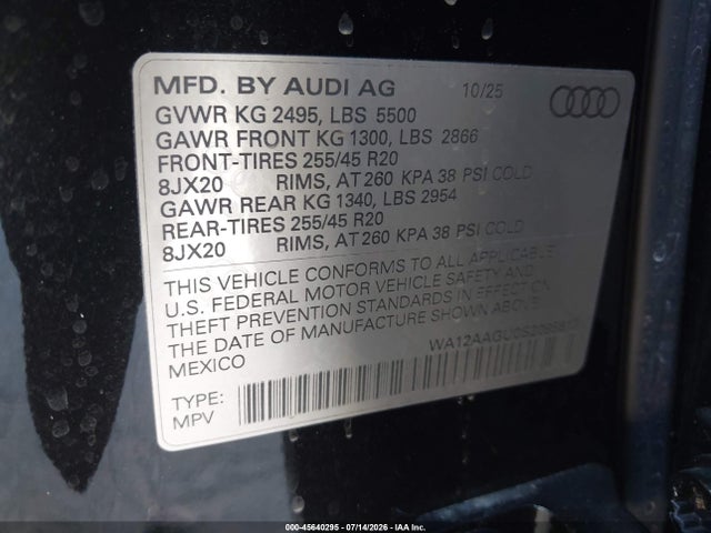 WA12AAGU0S2095813 Audi All-new Q5 Premium Plus Tfsi Quattro S Tronic