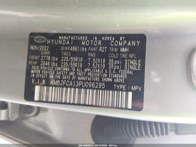 Продаж на аукціоні авто 2023 Hyundai Tucson Hybrid Sel Convenience, vin: KM8JFCA13PU096295, номер лоту: 45640311