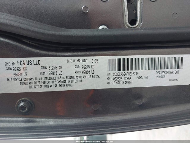 Aukcja sprzedaży 2015 Chrysler 300 300s, vin: 2C3CCAGG4FH810740, numer aukcji: 45640485