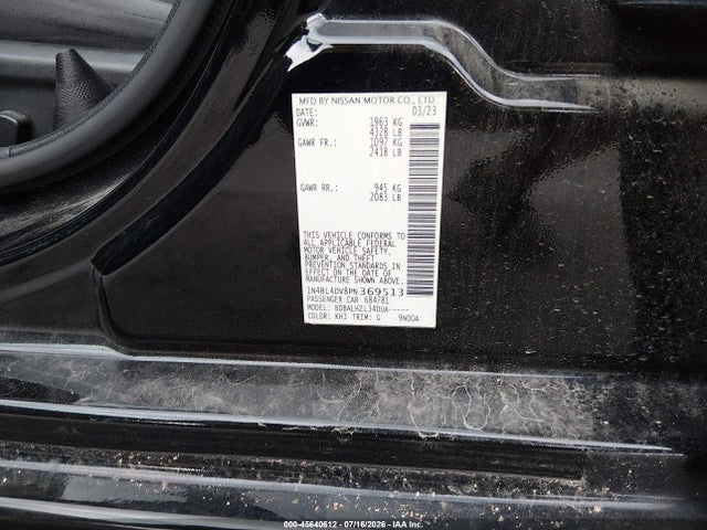 Продажа на аукционе авто 2023 Nissan Altima Sv Fwd, vin: 1N4BL4DV8PN369513, номер лота: 45640612