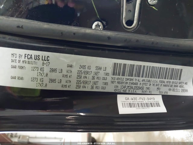 Aukcja sprzedaży 2018 Jeep Cherokee Latitude 4x4, vin: 1C4PJMCB4JD528456, numer aukcji: 45640619