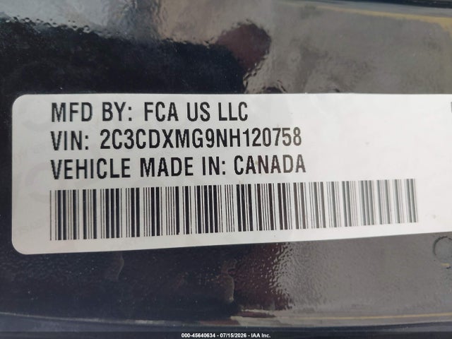 2022 Dodge Charger Gt Awd მანქანა იყიდება აუქციონზე, vin: 2C3CDXMG9NH120758, აუქციონის ნომერი: 45640634