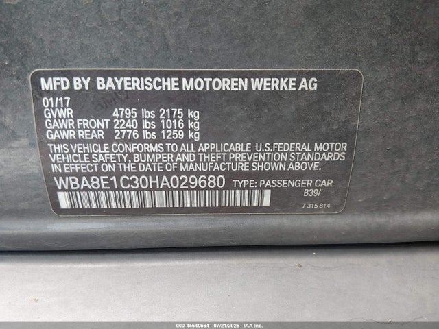 BMW 330e Iperformance 2017 WBA8E1C30HA029680 Image 9
