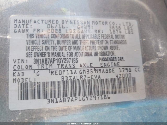 Nissan SENTRA SR 2016 3N1AB7AP1GY297186 Image 9