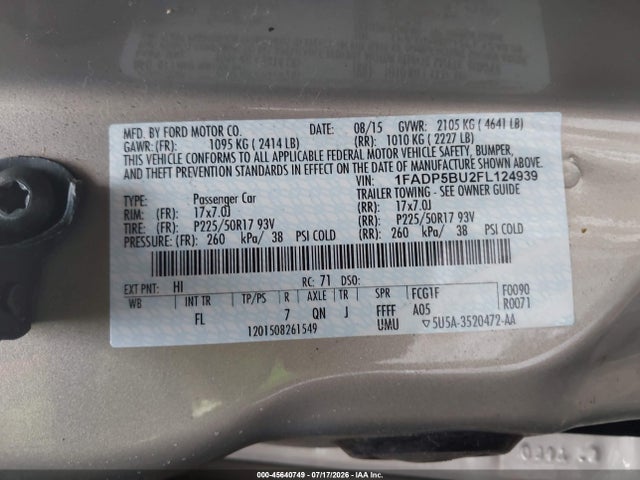Ford C-max Hybrid Sel 2015 1FADP5BU2FL124939 Image 9