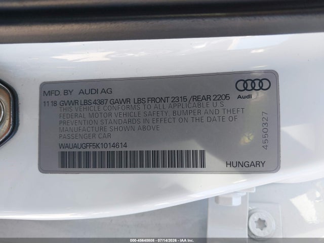 Audi A3 40 Premium/40 Titanium Premium 2019 WAUAUGFF5K1014614 Image 9