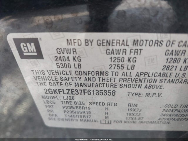 Aukcja sprzedaży 2015 Gmc Terrain Denali, vin: 2GKFLZE37F6135358, numer aukcji: 45640811