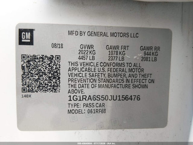 Chevrolet VOLT LT 2018 1G1RA6S50JU156476 Image 9