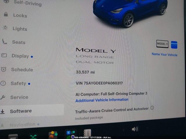 Aukcja sprzedaży 2023 Tesla Model Y Awd/long Range Dual Motor All-wheel Drive, vin: 7SAYGDEE0PA060317, numer aukcji: 45640955