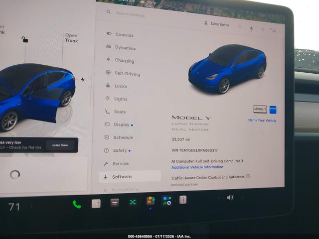 Aukcja sprzedaży 2023 Tesla Model Y Awd/long Range Dual Motor All-wheel Drive, vin: 7SAYGDEE0PA060317, numer aukcji: 45640955