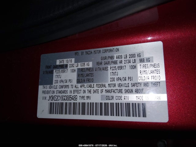 JM3KE2CY8G0885489 Mazda Cx-5 Touring