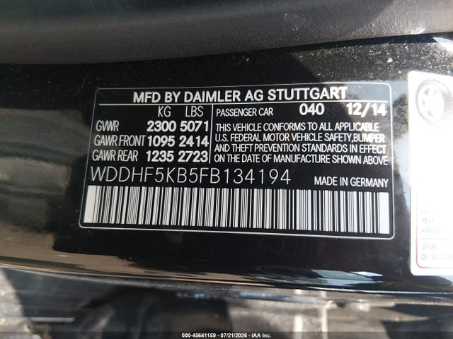 Продажа на аукционе авто 2015 Mercedes-benz E 350, vin: WDDHF5KB5FB134194, номер лота: 45641159