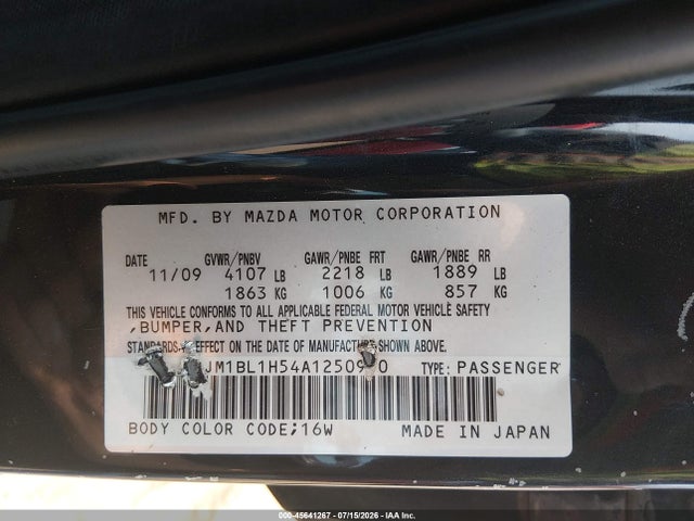 Aukcja sprzedaży 2010 Mazda Mazda3 S Sport, vin: JM1BL1H54A1250990, numer aukcji: 45641267
