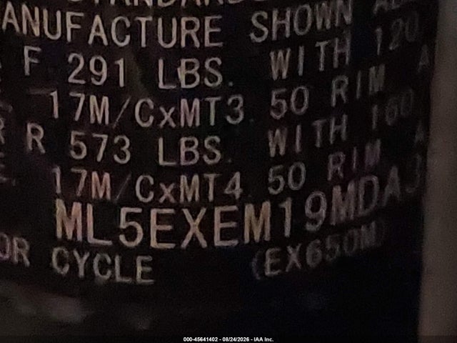Kawasaki Ex650 M 2021 ML5EXEM19MDA35939 Image 10