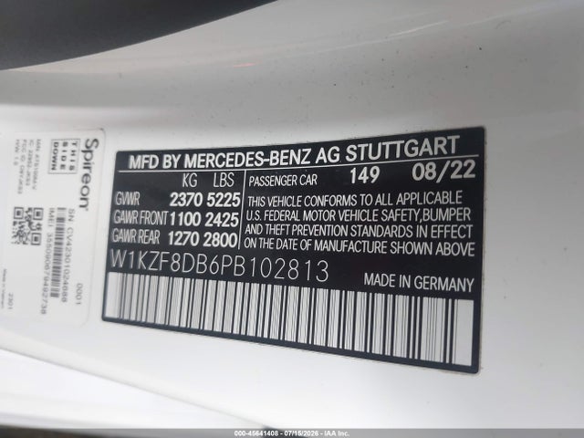 Продажа на аукционе авто 2023 Mercedes-benz E 350, vin: W1KZF8DB6PB102813, номер лота: 45641408