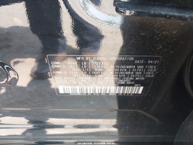 Subaru Ascent Premium 2021 4S4WMAFD8M3447822 Image 9