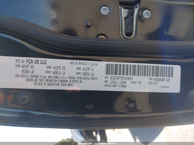 2C3CCAPT5FH743627 Chrysler 300c Platinum