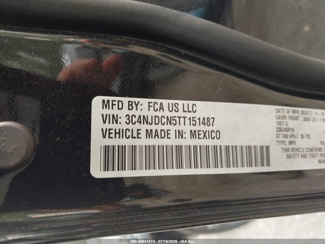 2026 Jeep Compass Limited Altitude მანქანა იყიდება აუქციონზე, vin: 3C4NJDCN5TT151487, აუქციონის ნომერი: 45641574