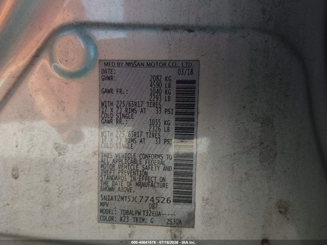Nissan ROGUE S 2018 5N1AT2MT5JC774526 Image 9