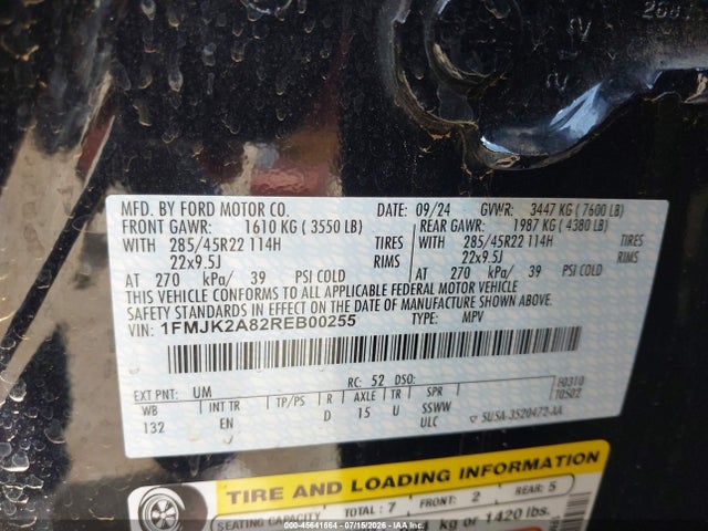 1FMJK2A82REB00255 Ford Expedition Limited Max